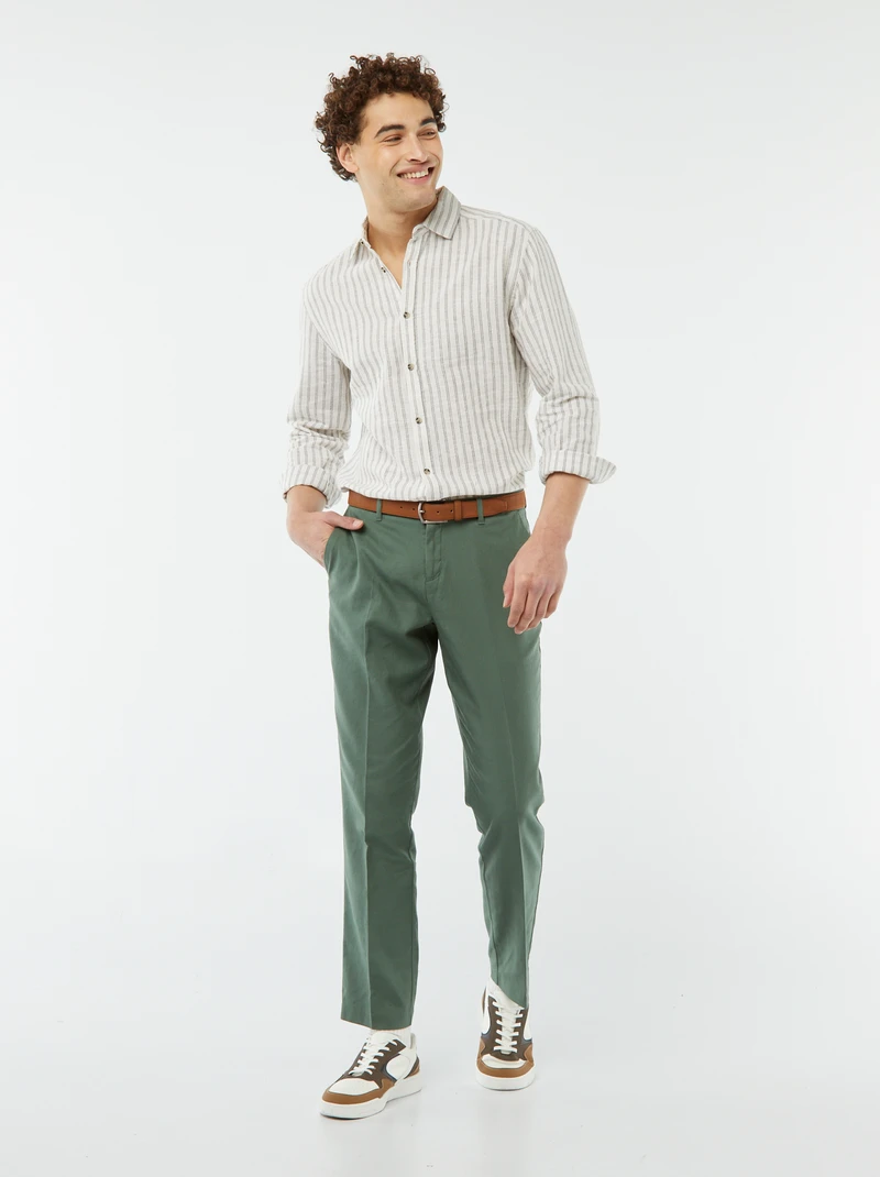 striped linen blend shirt